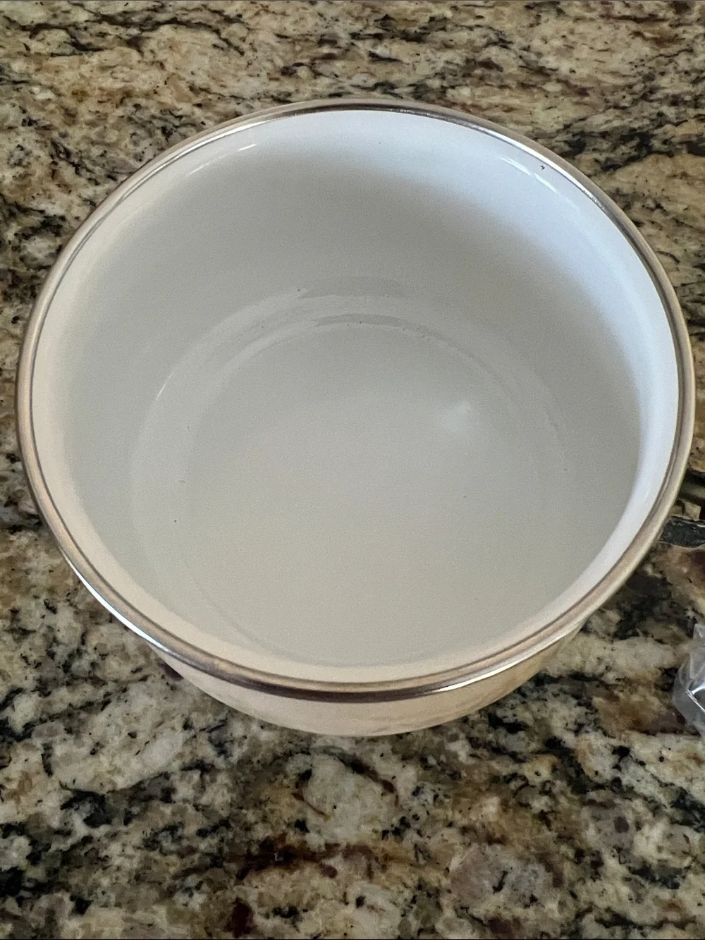 Porcelain Enamel Saucepan with Handle - Cream and Ginger - NWT